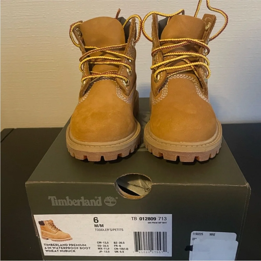 Timberland Kids Wheat Brown Leather Boots